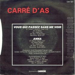 [Pochette de Vous qui passez sans me voir (CARR D’AS) - verso]