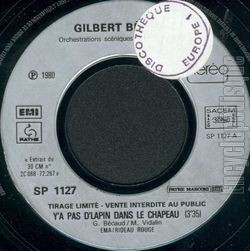 [Pochette de Y’a pas d’lapin dans le chapeau (Gilbert BCAUD)]