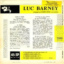 [Pochette de L’auberge du cheval blanc (Luc BARNEY) - verso]