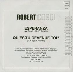 [Pochette de Esperanza (Robert COGOI) - verso]