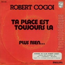 [Pochette de Ta place est toujours l (Robert COGOI) - verso]