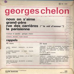 [Pochette de Nous on s’aime (Georges CHELON) - verso]