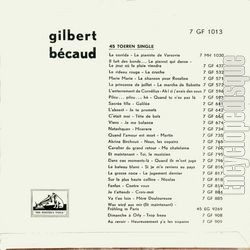 [Pochette de Il faut marcher (Gilbert BCAUD) - verso]