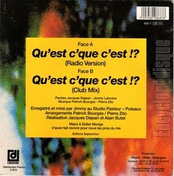 [Pochette de Qu’est c’que c’est ? (F.B. and Co) - verso]