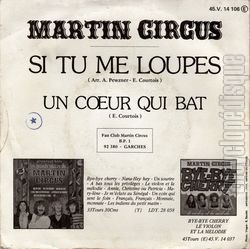 [Pochette de Si tu me loupes (MARTIN CIRCUS) - verso]