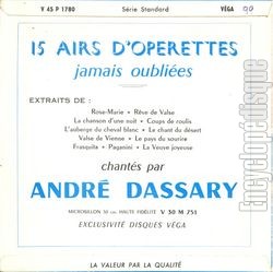 [Pochette de Si vous rvez (Andr DASSARY) - verso]