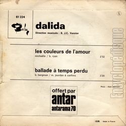 [Pochette de Ballade  temps perdu (DALIDA) - verso]