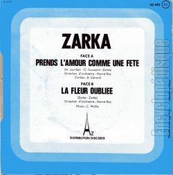 [Pochette de Prends l’amour comme une fte (Marc ZARKA) - verso]