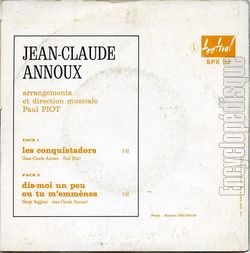 [Pochette de Les conquistadors (Jean-Claude ANNOUX) - verso]