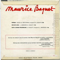 [Pochette de Sur la neige poudreuse (Maurice BAQUET) - verso]