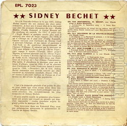 [Pochette de Bechet plays down the Mississippi (Sidney BECHET et Claude LUTER) - verso]