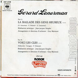 [Pochette de La ballade des gens heureux (Grard LENORMAN) - verso]