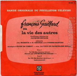 [Pochette de Franois Gaillard ou la vie des autres (T.V. (Tlvision)) - verso]