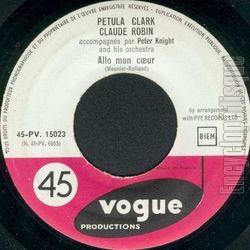 [Pochette de Allo mon cœur (Petula CLARK)]