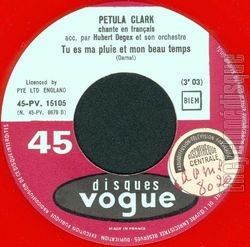 [Pochette de Non et non (No) (Petula CLARK) - verso]