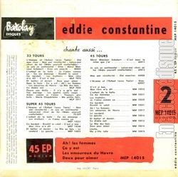 [Pochette de Ah ! Les femmes (Eddie CONSTANTINE) - verso]