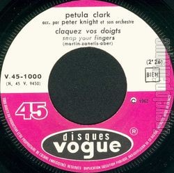 [Pochette de Chariot (Petula CLARK) - verso]