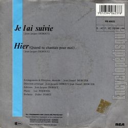 [Pochette de Je l’ai suivie (Jean-Jacques DEBOUT) - verso]