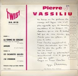 [Pochette de La femme du sergent (J’tais dans les rizires) (Pierre VASSILIU) - verso]