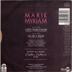 [Pochette de C’est calin caline (Marie MYRIAM) - verso]