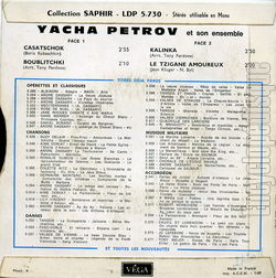 [Pochette de Casatschok (Yacha PETROV) - verso]