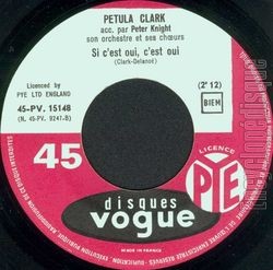 [Pochette de Jolie (Gently) (Petula CLARK) - verso]