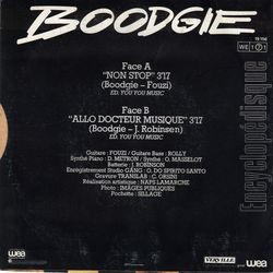 [Pochette de Non-stop (BOODGIE) - verso]