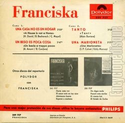 [Pochette de Una casa no es un hogar (FRANCISKA) - verso]