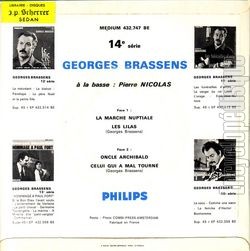 [Pochette de La marche nuptiale (Georges BRASSENS) - verso]