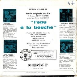 [Pochette de L’eau  la bouche (B.O.F.  Films ) - verso]