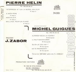 [Pochette de Aurons-nous le temps ? (Pierre HLIN) - verso]