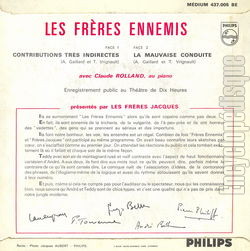 [Pochette de Contributions trs indirectes (Les FRRES ENNEMIS) - verso]