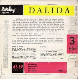 [Pochette de Mademoiselle Bambino - N3 (DALIDA) - verso]