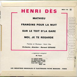 [Pochette de Sur le toit de la gare (Henri DS) - verso]