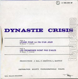 [Pochette de Litanie pour la fin d’un jour (DYNASTIE CRISIS) - verso]