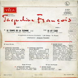 [Pochette de Le temps de la flemme (Jacqueline FRANOIS) - verso]