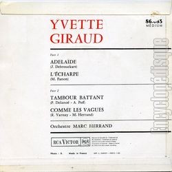 [Pochette de Adlade (Yvette GIRAUD) - verso]