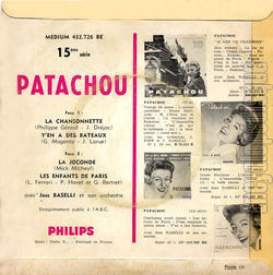 [Pochette de La chansonnette (PATACHOU) - verso]