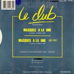 [Pochette de Masques  la une (Le CLUB) - verso]