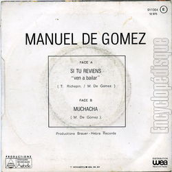 [Pochette de Si tu reviens (Manuel DE GOMEZ) - verso]