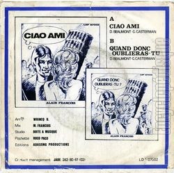 [Pochette de Ciao ami (Alain FRANOIS) - verso]