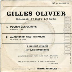 [Pochette de Pourvu que a dure (Gilles OLIVIER) - verso]