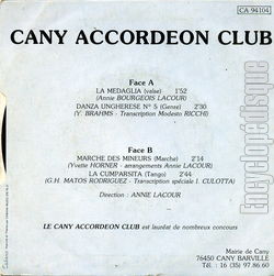 [Pochette de La medaglia (CANY ACCORDON CLUB) - verso]