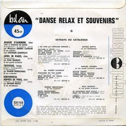 [Pochette de Danse relax et souvenirs (COMPILATION) - verso]