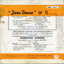 [Pochette de Jazz-danse (Christian GARROS) - verso]