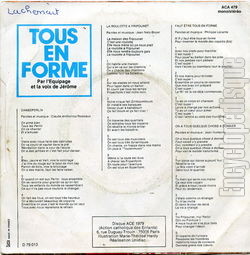 [Pochette de Danseperlin (TOUS EN FORME) - verso]