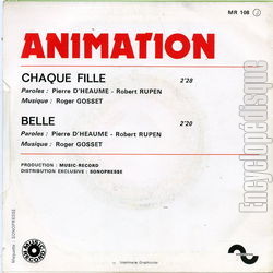 [Pochette de Chaque fille (ANIMATION) - verso]