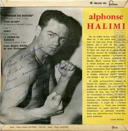 [Pochette de La marche des boxeurs (Alphonse HALIMI) - verso]