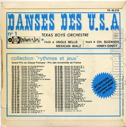 [Pochette de Danses des U.S.A. (TEXAS BOYS ORCHESTRE) - verso]