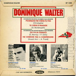 [Pochette de Pourquoi ne viens-tu pas ? (Dominique WALTER) - verso]